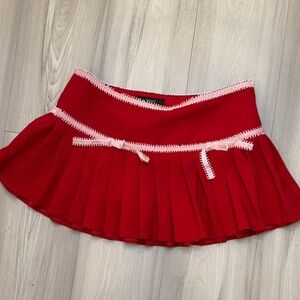 Forever 21 Red Mini Skirt with Pink Trim